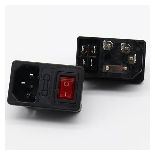 With 10A fuse ! Red Rocker Switch Fused IEC 320 C14 Inlet Power Socket Fuse Switch Connector Plug Connector von OVSHPUZV