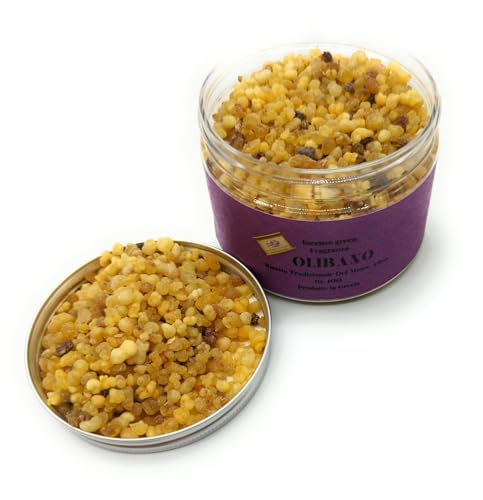 Duftender Weihrauch in Körnern, griechischer liturgischer Weihrauch in kleinen Körnern, Olibanum 100 g, natürlicher Weihrauch zum Zugang mit Räucherkohle, Originalrezept vom Berg Athos von OVUNQUE PROTEGGIMI