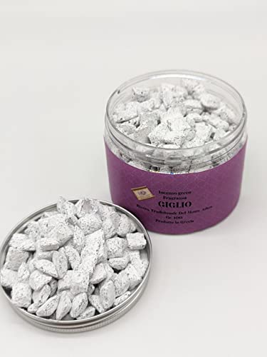 Duftender körniger Weihrauch, großkörniger griechischer Weihrauchduft, 100 g, natürlicher Weihrauch, zugänglich mit Räucherkohlen, Originalrezept vom Berg Athos (Lilie) von OVUNQUE PROTEGGIMI