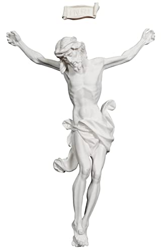 Korpus Christus aus Harz, Höhe 30 cm, hergestellt in Gardena-Tal (weiß) von OVUNQUE PROTEGGIMI