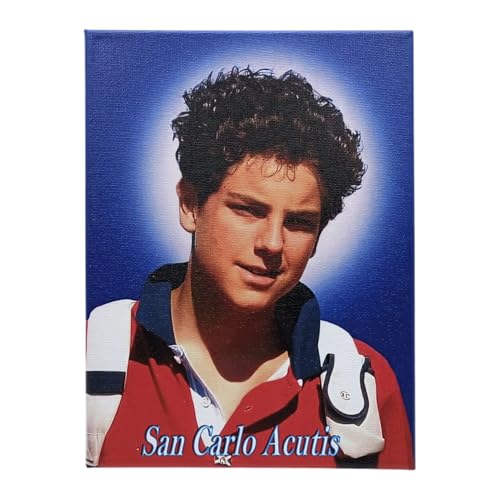 Bild von Carlo Acutis. Druck auf Leinwand. Made in Italy. Katholisches Geschenk. Religiöses Bild. 18 x 24 cm. Bild San Carlo Acutis. von OVUNQUE PROTEGGIMI