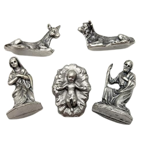 OVUNQUE PROTEGGIMI Heilige Familie aus Metall, Krippenfiguren für Weihnachtsdekoration, Mini-Krippe für Bastelarbeiten, Miniatur Krippe für Weihnachtsdekoration, Made in Italy (3 cm) von OVUNQUE PROTEGGIMI