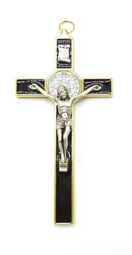 OVUNQUE PROTEGGIMI Kreuz des Heiligen Benedikt 20 cm schwarz und gold emailliert Kruzifix Exorzismus Kreuz Medaille St. Benedikt OVUNQUE PROTEGGIMI Kreuz des Heiligen Benedikt 20 cm schwarz und gold emailliert Kruzifix Exorzismus Kreuz Medaille St. Benedikt von OVUNQUE PROTEGGIMI