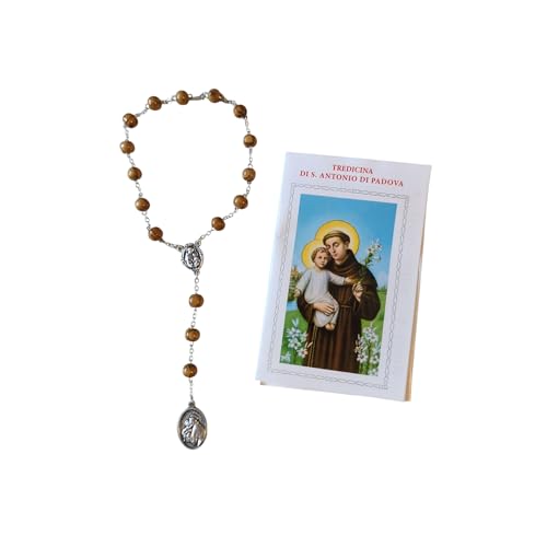 OVUNQUE PROTEGGIMI Rosenkranz Dreizehn aus dem Heiligen Antonius von Padua mit Rosenkranz-Box und Gebetsbuch. von OVUNQUE PROTEGGIMI