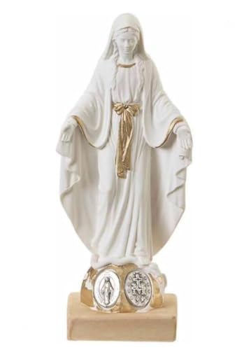 OVUNQUE PROTEGGIMI Statue Unserer Frau Wunder oder Unbefleckte Empfängnis 10 cm aus Marmorpulver, kleine Figur Madonnina, wundersame Medaille aus Metall. OVUNQUE PROTEGGIMI Statue Unserer Frau Wunder oder Unbefleckte Empfängnis 10 cm aus Marmorpulver, kleine Figur Madonnina, wundersame Medaille aus Metall. von OVUNQUE PROTEGGIMI