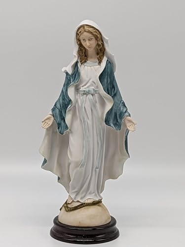 OVUNQUE PROTEGGIMI Statue der wundertätigen Madonna oder der Unbefleckten Empfängnis in Marmorstaub, Statue der Muttergottes der Gnaden Made IN Tuscany (20 cm) von OVUNQUE PROTEGGIMI