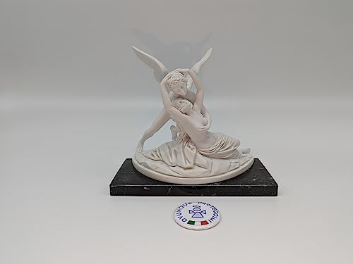 OVUNQUE PROTEGGIMI Statue von Amor und Psyche aus weißem Marmorstaub, Made IN Tuscany (ca. 13 x 16 cm) von OVUNQUE PROTEGGIMI