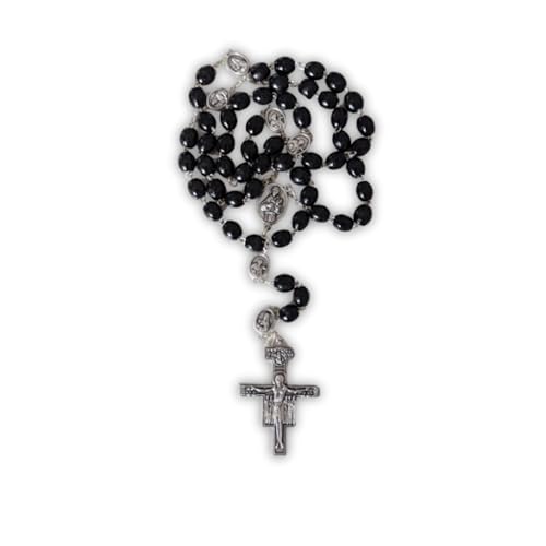 Rosenkranz des Heiligen Franziskus von Assisi aus Holz mit schwarzen Körnern, Rosenkranz San Damiano Kreuz, Heilige Chiara d'Assisi Rosenkranz, Rosenkranz St. Francis of Assisi And St. Clare Rosenkranz des Heiligen Franziskus von Assisi aus Holz mit schwarzen Körnern, Rosenkranz San Damiano Kreuz, Heilige Chiara d'Assisi Rosenkranz, Rosenkranz St. Francis of Assisi And St. Clare von OVUNQUE PROTEGGIMI