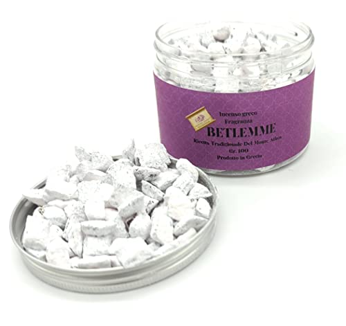 Weihrauch mit Duftkörnern, großkörniger griechischer Weihrauchduft 100 g, natürlicher Weihrauch zugänglich mit Räucherkohlen, Originalrezept vom Berg Athos (Bethlehem) von OVUNQUE PROTEGGIMI