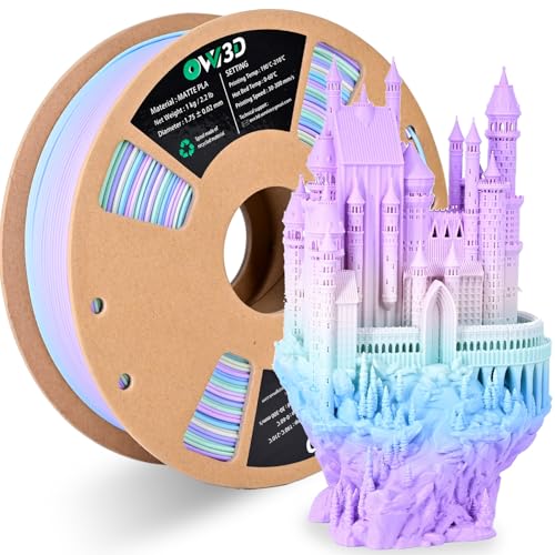 OVV3D PLA Filament 1.75 mm 3D Drucker Filament Matt PLA Filament 1 kg PLA, Regenbogen Mehrfarbig Filament PLA von OVVNYXE