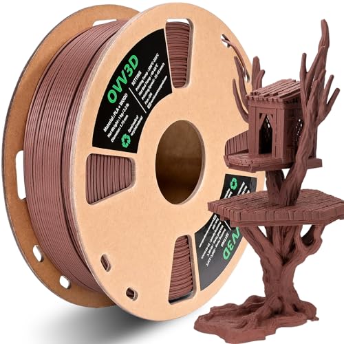 OVV3D PLA Filament 1.75 mm Holz Filament-3D-Druckmaterialien 3D Drucker Filament Wood PLA Filament, FiLament PLA enthält mehr als 30% echte Holzfasern, Cherry Wood 1kg von OVVNYXE
