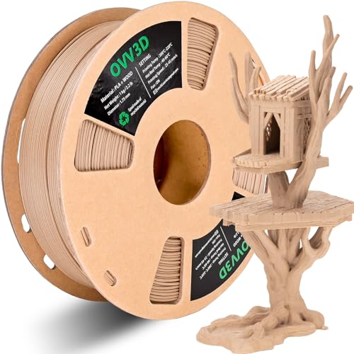 OVV3D PLA Filament 1.75 mm Holz Filament-3D-Druckmaterialien 3D Drucker Filament Wood PLA Filament, FiLament PLA enthält mehr als 30% echte Holzfasern, Oak Wood 1kg OVV3D PLA Filament 1.75 mm Holz Filament-3D-Druckmaterialien 3D Drucker Filament Wood PLA Filament, FiLament PLA enthält mehr als 30% echte Holzfasern, Oak Wood 1kg von OVVNYXE