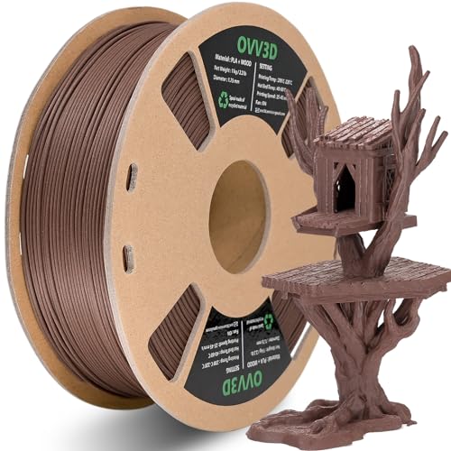 OVV3D PLA Filament 1.75 mm Holz Filament-3D-Druckmaterialien 3D Drucker Filament Wood PLA Filament, FiLament PLA enthält mehr als 30% echte Holzfasern, Walnut Wood 1kg OVV3D PLA Filament 1.75 mm Holz Filament-3D-Druckmaterialien 3D Drucker Filament Wood PLA Filament, FiLament PLA enthält mehr als 30% echte Holzfasern, Walnut Wood 1kg von OVVNYXE