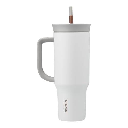 Owala Edelstahl Tumbler Thermobecher, 1.18 L – Isolierter Thermobecher mit Verschüttungssicherer Deckel, Strohhalm und Tragegriff, optimal fürs Auto und Reisen, Iced Tea von Owala