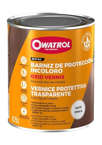 OWATROL® Oxid Vernis – Einkomponenten-Klarlack – farblos – Für innen und außen – Rostschutz Kfz – Lack für Eisen und Nichteisen Metalle – Wetterfest – hohe UV-Beständigkeit (2,5 Liter, matt) von OWATROL
