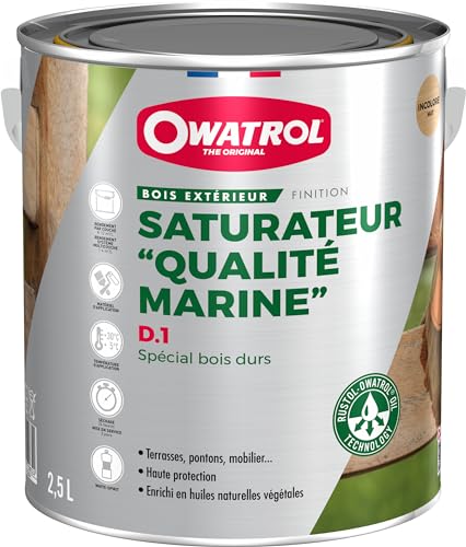 OWATROL – D1 – 20 L – Holzsättiger für tropisches Holz auf Alkydharz- und natürlicher Pflanzenölbasis für Terrassen Gartenmöbel Boote Holzfliesen Tore – Holzsättiger für Hartholz von OWATROL