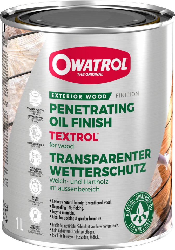 OWATROL Holzöl TEXTROL [1L] - Holzöl für den Außenbereich von OWATROL