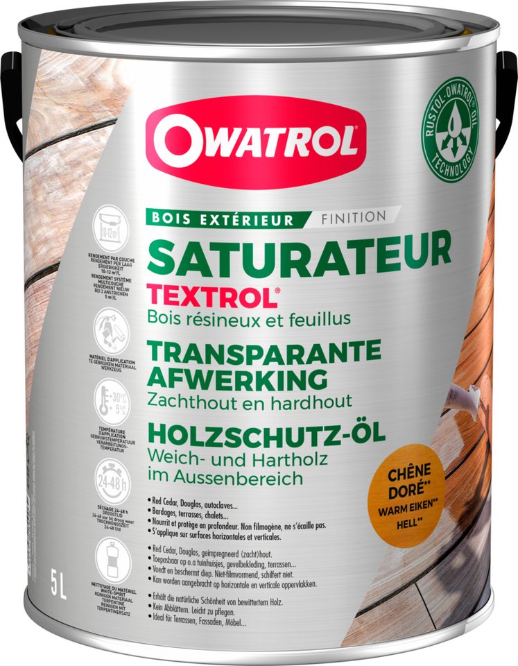 OWATROL Holzöl TEXTROL [5L] - Holzöl für den Außenbereich von OWATROL