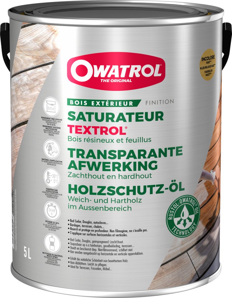 OWATROL Holzöl TEXTROL [5L] - Holzöl für den Außenbereich von OWATROL