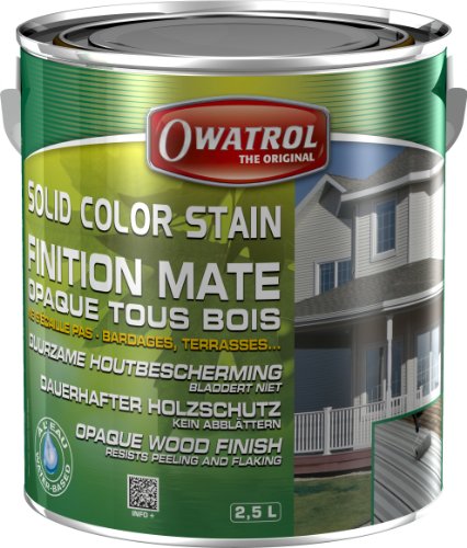 Owatrol Solid Color Stain Finish Deco, matt, für alle Hölzer, 2,5 l, schwedisches Rot von OWATROL