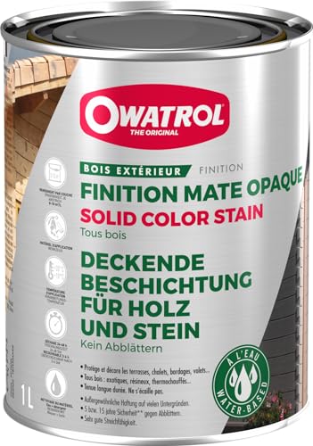 Owatrol Solid Color Versiegelung gegen Finish Deco Mate blickdicht alle Holz 1 L grau von OWATROL