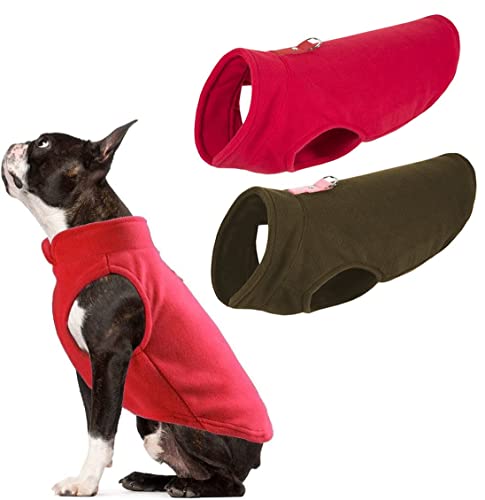 Owbb 2er Hundepullover Fleece kleine Hunde, Warm Hundejacke hundeweste mit Leine Attachment, Winter Hundepullover Mantel, Kaltwetter Hundebekleidung, Innen und Außeneinsatz von Owbb