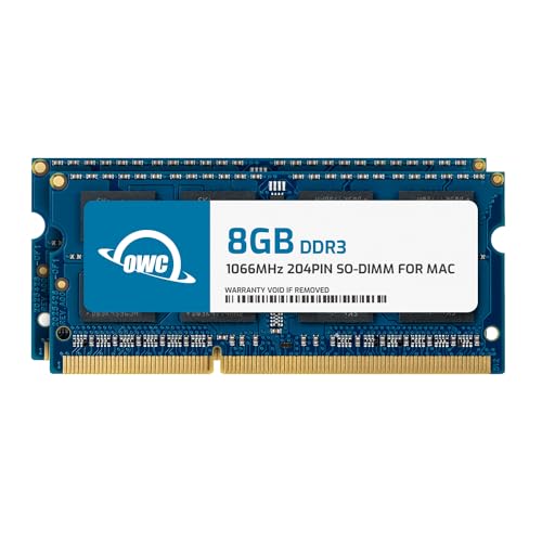 OWC - 16GB Memory Upgrade Kit - 2 x 8GB PC8500 DDR3 1066MHz SO-DIMMs für Mac Mini 2010, MacBook 2010, & MacBook Pro 13" 2010 Modelle von OWC