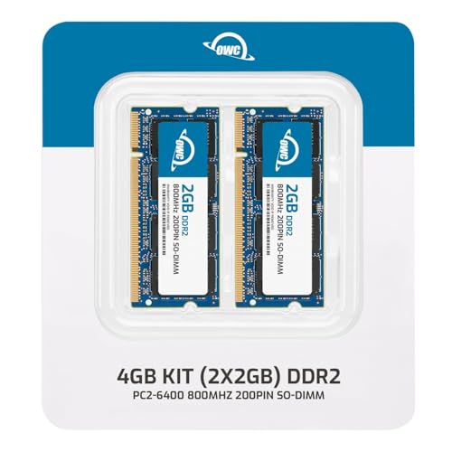 OWC - 4GB Memory Upgrade Kit - 2 x 2GB PC6400 DDR2 800MHz SO-DIMMs für Apple iMac Intel (April 2008), MacBook (White) 213GHz (May 2009), und kompatible PCs von OWC