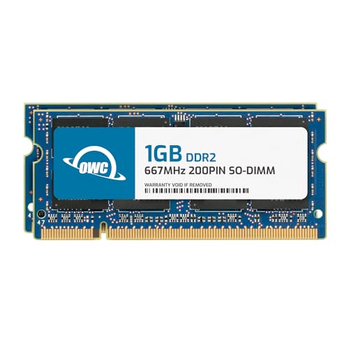 OWC - 2GB Memory Upgrade Kit - 2 x 1GB PC5300 DDR2 667MHz SO-DIMMs für alle Apple MacBook/MacBook Pro, iMac Intel, und Mac Mini Intel Modelle OWC - 2GB Memory Upgrade Kit - 2 x 1GB PC5300 DDR2 667MHz SO-DIMMs für alle Apple MacBook/MacBook Pro, iMac Intel, und Mac Mini Intel Modelle von OWC