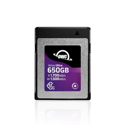 OWC Atlas Ultra - 650GB - Hochleistungs-CFexpress Typ B Speicherkarte, Speicherkarte für anspruchsvollste Videoaufnahmen, professionelle Filmemacher und fortgeschrittene Fotografen von OWC