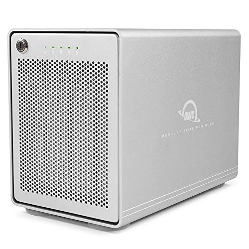 OWC Mercury Elite Pro Quad (0 TB) - Externes Speichergehäuse mit Vier Einschüben und SoftRAID XT für 2,5-Zoll- und 3,5-Zoll-SATA-Laufwerke von OWC