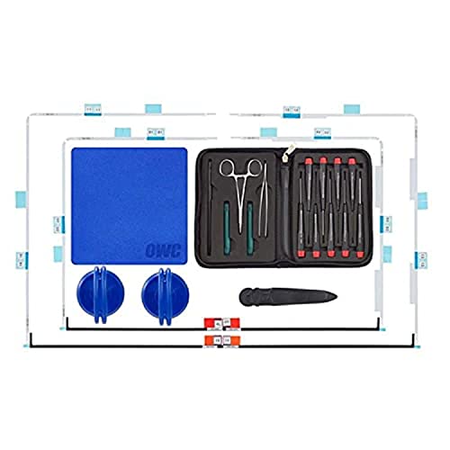 OWC - Service-Wartungskit für Apple iMac (2007-2020), 14-teiliges Werkzeugset plus Klebeband-Sets für 27-Zoll- und 21,5-Zoll-iMacs zum ordnungsgemäßen Wiederverschließen des Displays von OWC