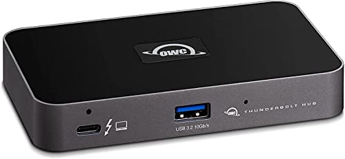 OWC Thunderbolt Hub, 5 Anschlüsse, 60 W Ladeleistung, (3) Thunderbolt 4 (USB-C), USB 3.2 Gen 2 Typ-A, kompatibel mit M1/M2 Macs, Thunderbolt 3 Macs und Thunderbolt 4 PCs, USB4 Maschinen von OWC