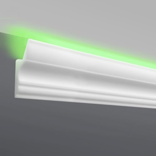 LED Stuckleisten Indirekte Beleuchtung Decke LED Profil 3Meter LED Eckprofil Selbstklebend Einfache Installation für Dekoration Ecke Spot Innen LED-Streifen (3Meter) von OWDFF