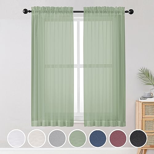 OWENIE Durchsichtige Vorhänge für Wohnzimmer, 137,2 cm lang, Stangentaschen-Vorhang, durchscheinend, Schlafzimmer, lichtfilternde Voile, Vorhänge, Keller, klein, Fensterbehandlungen, 2 Stoffbahnen, B OWENIE Durchsichtige Vorhänge für Wohnzimmer, 137,2 cm lang, Stangentaschen-Vorhang, durchscheinend, Schlafzimmer, lichtfilternde Voile, Vorhänge, Keller, klein, Fensterbehandlungen, 2 Stoffbahnen, B von OWENIE
