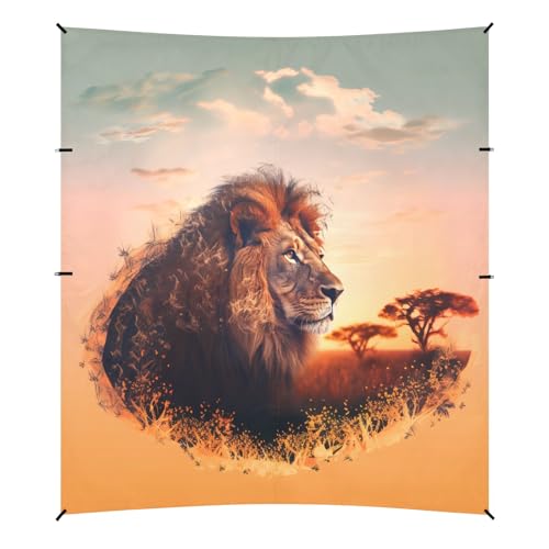Camping-Sonnenschutz, Motiv: Löwe, Fern-Strand-Überdachung, 320 x 279,9 cm Camping-Sonnenschutz, Motiv: Löwe, Fern-Strand-Überdachung, 320 x 279,9 cm von OWFKAY