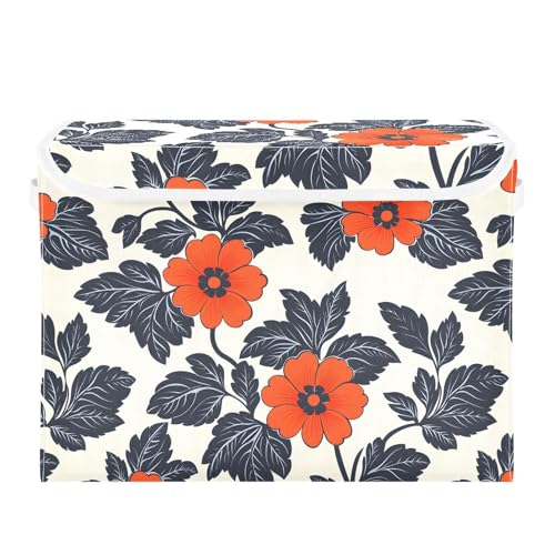 Containers Baskets with Lids Flower Tile Red Pattern Fabric Foldable Storage Bins Organizer with Lid Collapsible Storage Boxes for Home Bedroom Closet Office Containers Baskets with Lids Flower Tile Red Pattern Fabric Foldable Storage Bins Organizer with Lid Collapsible Storage Boxes for Home Bedroom Closet Office von OWFKAY