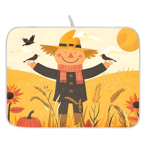 OWFKAY Abtropfmatte für Küchentheke, Cartoon-Sonnenblumen und Weizen, Abtropfbrett-Matten, selbsttrocknende Matte für Kaffeemaschine, Spülbecken, Geschirrgestell OWFKAY Abtropfmatte für Küchentheke, Cartoon-Sonnenblumen und Weizen, Abtropfbrett-Matten, selbsttrocknende Matte für Kaffeemaschine, Spülbecken, Geschirrgestell von OWFKAY
