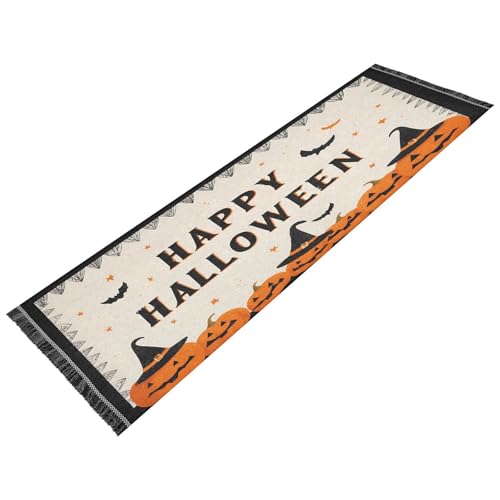 OWFKAY Flurläufer, Halloween-Kürbis-Hexenhut, lange Fußmatten für den Innenbereich, rutschfest, ultraweich, für Schlafzimmer, Badezimmer, Waschküche, Wohnzimmer, 183 x 60 cm OWFKAY Flurläufer, Halloween-Kürbis-Hexenhut, lange Fußmatten für den Innenbereich, rutschfest, ultraweich, für Schlafzimmer, Badezimmer, Waschküche, Wohnzimmer, 183 x 60 cm von OWFKAY
