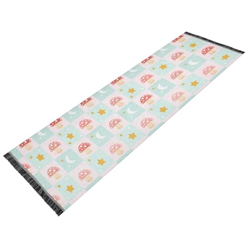 OWFKAY Flurläufer, Pilz-Mond-Stern-Muster, lange Fußmatten für den Innenbereich, rutschfest, ultraweich, für Schlafzimmer, Badezimmer, Waschküche, Wohnzimmer, 183 x 60 cm OWFKAY Flurläufer, Pilz-Mond-Stern-Muster, lange Fußmatten für den Innenbereich, rutschfest, ultraweich, für Schlafzimmer, Badezimmer, Waschküche, Wohnzimmer, 183 x 60 cm von OWFKAY