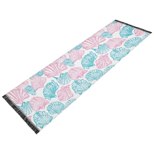 OWFKAY Flurläufer, blau-rosa Muschelmuster, lange Fußmatten für den Innenbereich, rutschfest, ultraweich, für Schlafzimmer, Badezimmer, Waschküche, Wohnzimmer, 183 x 60 cm OWFKAY Flurläufer, blau-rosa Muschelmuster, lange Fußmatten für den Innenbereich, rutschfest, ultraweich, für Schlafzimmer, Badezimmer, Waschküche, Wohnzimmer, 183 x 60 cm von OWFKAY