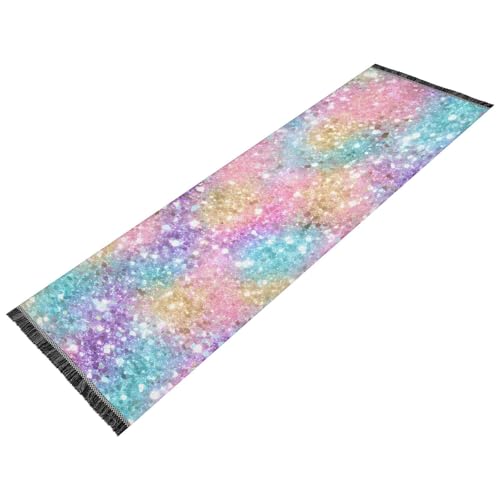 OWFKAY Flurläufer, buntes Glitzer-Paillettenmuster, lange Fußmatten für den Innenbereich, rutschfest, ultraweich, für Schlafzimmer, Badezimmer, Waschküche, Wohnzimmer, 183 x 60 cm OWFKAY Flurläufer, buntes Glitzer-Paillettenmuster, lange Fußmatten für den Innenbereich, rutschfest, ultraweich, für Schlafzimmer, Badezimmer, Waschküche, Wohnzimmer, 183 x 60 cm von OWFKAY