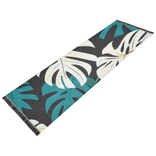 OWFKAY Flurläufer, grün-gelbes Monstera-Blätter-Muster, lange Fußmatten für den Innenbereich, rutschfest, ultraweich, für Schlafzimmer, Badezimmer, Waschküche, Wohnzimmer, 183 x 60 cm OWFKAY Flurläufer, grün-gelbes Monstera-Blätter-Muster, lange Fußmatten für den Innenbereich, rutschfest, ultraweich, für Schlafzimmer, Badezimmer, Waschküche, Wohnzimmer, 183 x 60 cm von OWFKAY