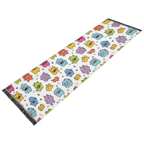 OWFKAY Flurläufer, handgezeichnetes Monster-Muster, lange Fußmatten für den Innenbereich, rutschfest, ultraweich, für Schlafzimmer, Badezimmer, Waschküche, Wohnzimmer, 183 x 60 cm OWFKAY Flurläufer, handgezeichnetes Monster-Muster, lange Fußmatten für den Innenbereich, rutschfest, ultraweich, für Schlafzimmer, Badezimmer, Waschküche, Wohnzimmer, 183 x 60 cm von OWFKAY