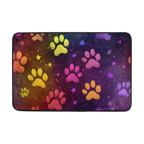 OWFKAY Fußmatte "Welcome Doormat", schwarzes Glitzer-Pfotenmuster, für Wohnzimmer, Küche, Bodenmatte, Zuhause, Innen- und Außenbereich, Dekoration, 60 x 40 cm OWFKAY Fußmatte "Welcome Doormat", schwarzes Glitzer-Pfotenmuster, für Wohnzimmer, Küche, Bodenmatte, Zuhause, Innen- und Außenbereich, Dekoration, 60 x 40 cm von OWFKAY
