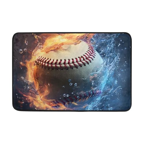 OWFKAY Fußmatte mit Feuer und Wasser, Fußmatte, für Wohnzimmer, Küche, Zuhause, Innen- und Außenbereich, Dekoration, 60 x 40 cm OWFKAY Fußmatte mit Feuer und Wasser, Fußmatte, für Wohnzimmer, Küche, Zuhause, Innen- und Außenbereich, Dekoration, 60 x 40 cm von OWFKAY
