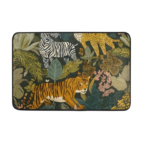 OWFKAY Fußmatte mit wildem Zebramuster, für Wohnzimmer, Küche, Bodenmatte, Zuhause, Innen- und Außenbereich, Dekoration, 60 x 40 cm von OWFKAY