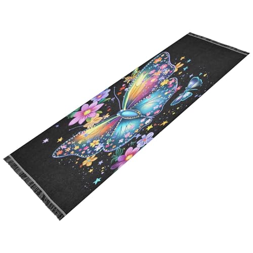 OWFKAY Läufer für Flur, großer Schmetterling, lange Fußmatten für den Innenbereich, rutschfest, ultraweich, für Schlafzimmer, Badezimmer, Waschküche, Wohnzimmer, 183 x 60 cm OWFKAY Läufer für Flur, großer Schmetterling, lange Fußmatten für den Innenbereich, rutschfest, ultraweich, für Schlafzimmer, Badezimmer, Waschküche, Wohnzimmer, 183 x 60 cm von OWFKAY