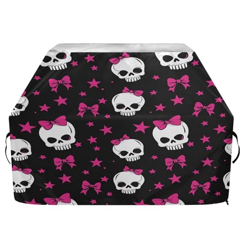 Premium Grillabdeckung, wasserdicht, farbecht, Grillabdeckung, strapazierfähig, passend für Grillbreiten bis zu 63,5 cm, Totenkopf-Rosa Schleife Premium Grillabdeckung, wasserdicht, farbecht, Grillabdeckung, strapazierfähig, passend für Grillbreiten bis zu 63,5 cm, Totenkopf-Rosa Schleife von OWFKAY