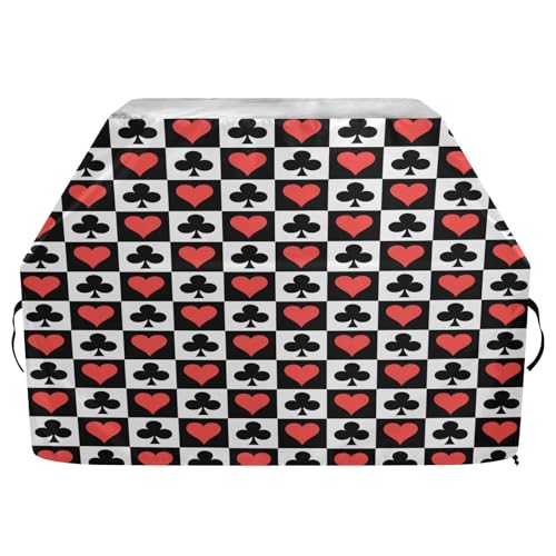 Premium Grillabdeckung Wasserdicht Grillabdeckung Ausbleichbeständig BBQ Abdeckung Heavy Duty Passt Grillbreiten bis 25 In Love Pflaumenblüte Karomuster von OWFKAY